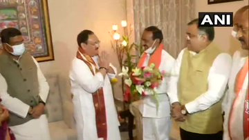 బీజేపీలో చేరిన ఈటల రాజేందర్... జేపీ నడ్డాను కలిసిన మాజీ మంత్రి