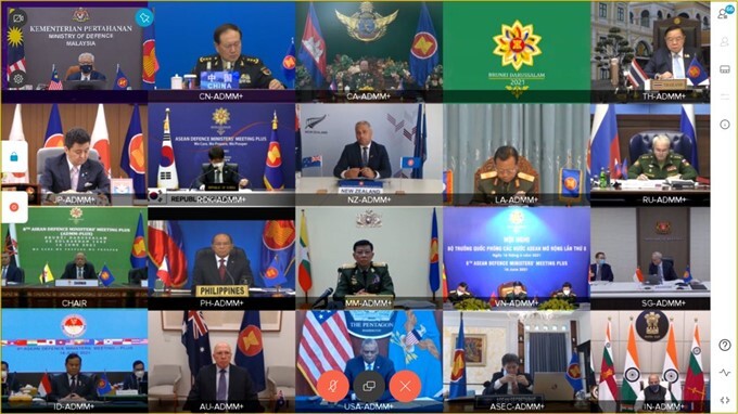 ASEAN Defence Ministers Meeting Plus (ADMM-Plus) via video conference ...