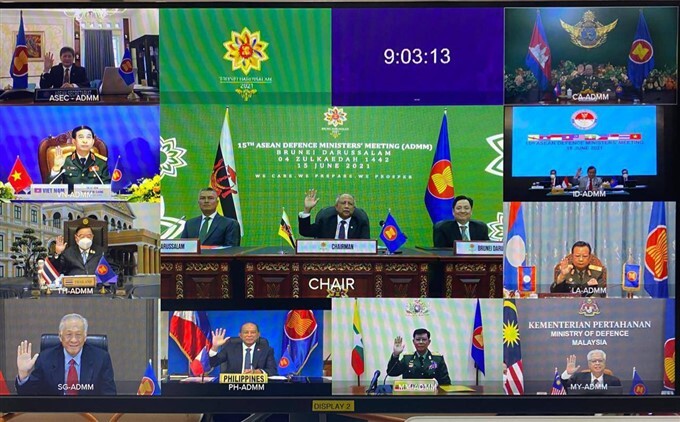 ASEAN Defence Ministers Meeting Plus (ADMM-Plus) via video conference ...