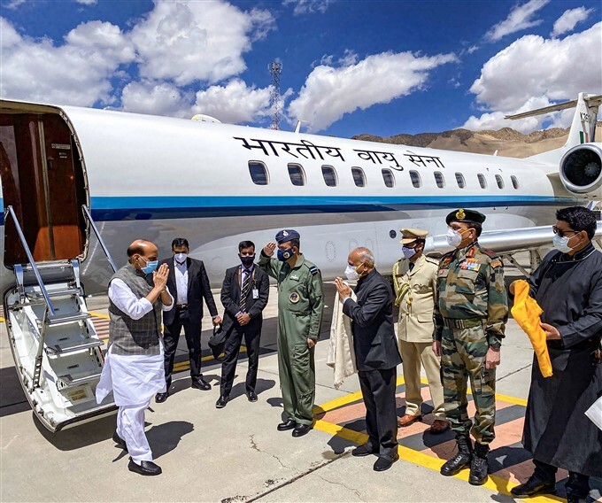 Defence Minister Rajnath Singh Visits Leh Ladakh