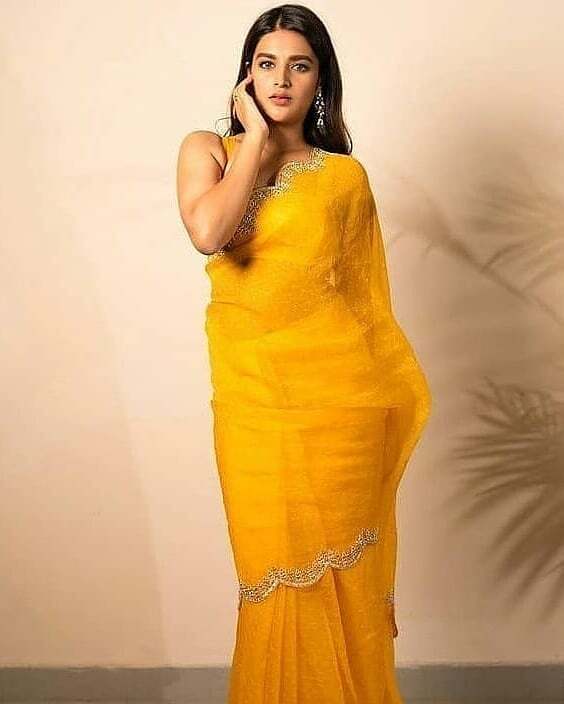 മഞ്ഞ സാരിയിൽ സുന്ദരിയായി നടി നിധി അഗർവാൾ ചിത്രങ്ങൾ