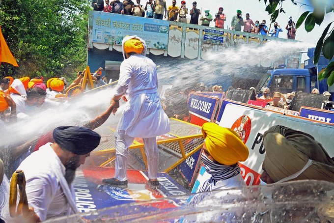 SAD & BSP protest demanding arrest of Health Minister Balbir Singh
