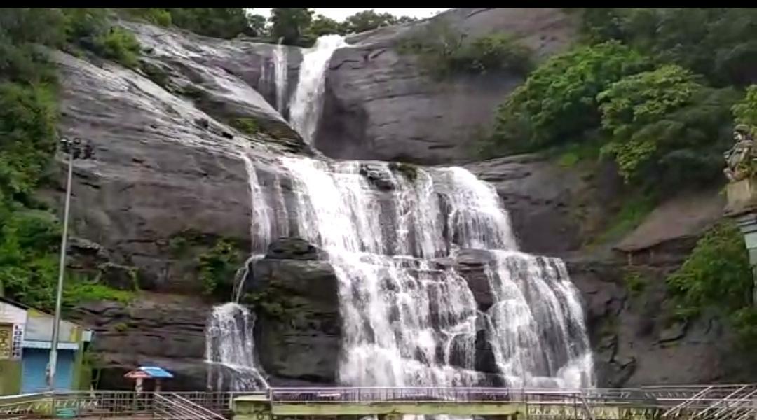 குற்றாலத்தில் பலத்த மழை.....மெயினருவியில் குளிக்க தடை சோகத்தில் சுற்றுலாவாசிகள்!