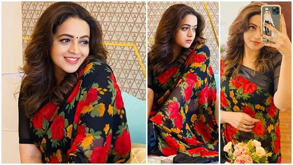 ഫ്‌ളോറല്‍ സാരിയില്‍ സുന്ദരിയായി നടി ഭാവന; വൈറലായി ചിത്രങ്ങള്‍, കമന്റുമായി മറ്റ് താരങ്ങള്‍