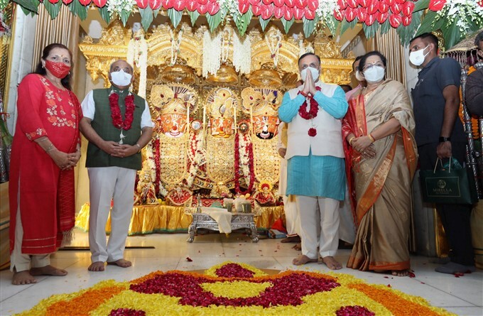 HM Amit Shah And Gujarat CM Vijay Rupani During Jagannath Rath Yatra In Gujarat