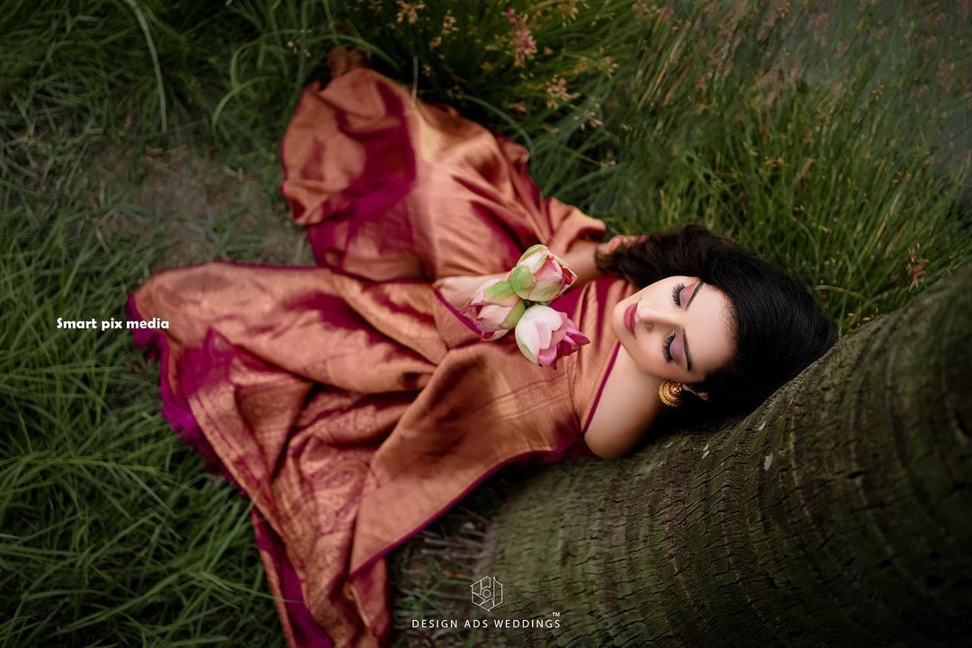 പട്ടുസാരിയും ഗ്രാമീണ ഭംഗിയും; വൈറലായി മാളവിക സി മേനോന്‍റെ പുതിയ ഫോട്ടോ ഷൂട്ട്