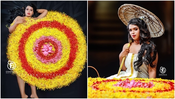 സോഷ്യല്‍ മീഡിയയെ ഞെട്ടിച്ച് പേളിയുടെ പൂക്കളം ഫോട്ടോഷൂട്ട്; വൈറലായ ചിത്രങ്ങള്‍ കാണാം