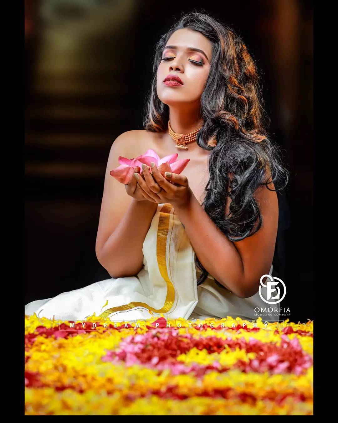 സോഷ്യല്‍ മീഡിയയെ ഞെട്ടിച്ച് പേളിയുടെ പൂക്കളം ഫോട്ടോഷൂട്ട്; വൈറലായ ചിത്രങ്ങള്‍ കാണാം