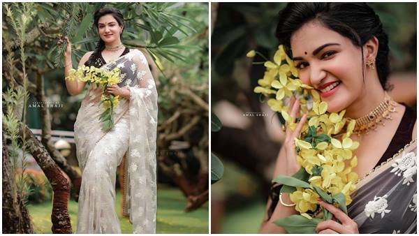 സാരിയില്‍ കൊന്നപ്പൂക്കളുമായി ഹണി റോസിന്റെ ഫോട്ടോഷൂട്ട്; ഇങ്ങനെ ഒന്നും ചിരിക്കല്ലേയെന്ന് ആരാധകര്‍