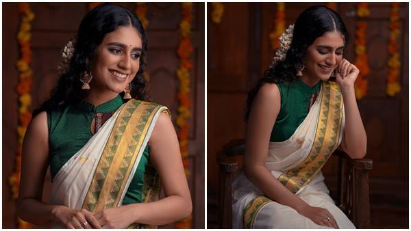 ഓണം വരവായി; സാരിയിൽ നാടൻ ലുക്കിൽ പ്രിയ വാര്യർ