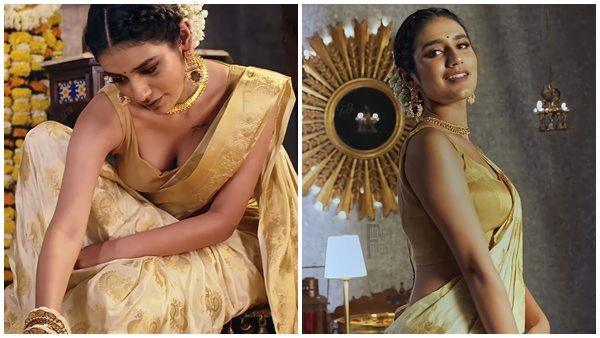 കസവ് സാരിയിലും പൊളി ലുക്ക്, പൂക്കളമിട്ട് പ്രിയ വാര്യർ, വൈറൽ ചിത്രങ്ങൾ