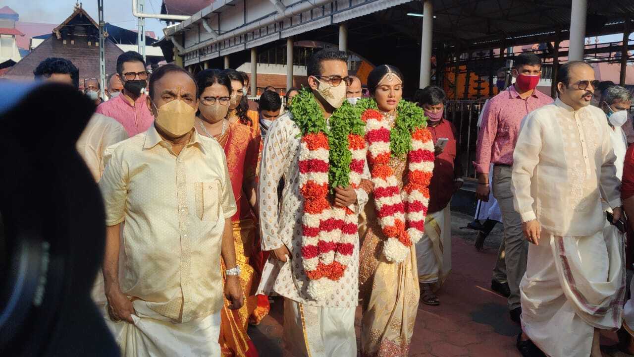 മോഹന്‍ലാലും സുചിത്രയും ഗുരുവായൂരില്‍; രവി പിള്ളയുടെ മകന്റെ കല്യാണത്തിന് താരപ്പകിട്ട്, ചിത്രങ്ങള്‍