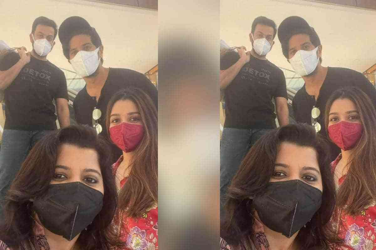 മാസ്കിനുള്ളിലായ താര ദമ്പതിമാര്‍: ഭാര്യമാര്‍ക്കൊപ്പം പൃഥിരാജും ദുല്‍ഖര്‍ സല്‍മാനും