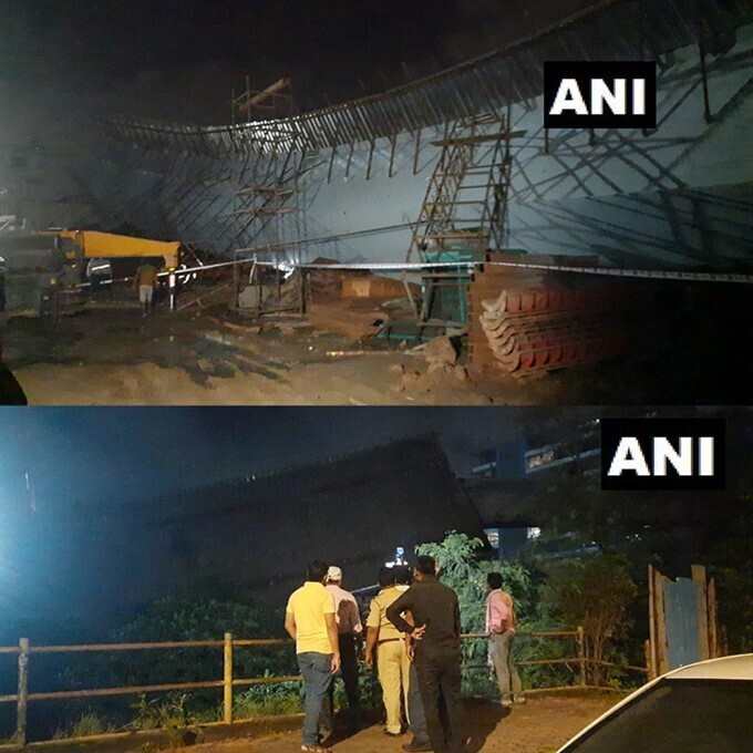 ಚಿತ್ರಗಳು: ಬಾಂದ್ರಾದಲ್ಲಿ ನಿರ್ಮಾಣ ಹಂತದಲ್ಲಿದ್ದ  ಸೇತುವೆ ಕುಸಿತ