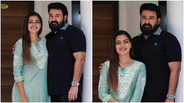 ലാലേട്ടന്റെ കൂടെ ഒരു ചിത്രം കൂടി...  അനുശ്രീയെ ചേർത്തുനിർത്തി മോഹൻലാൽ, പുതിയ ചിത്രങ്ങൾ വൈറൽ