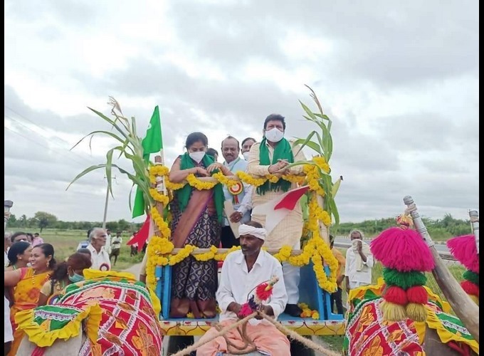 Agriculture Minister BC Patil During A Program Of One Day With Farmers