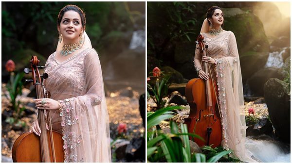 ഈ സൗന്ദര്യത്തിന്റെ രഹസ്യം ഒന്നുപറയുമോ; ഭാവനയുടെ വയലിന്‍ ചിത്രത്തില്‍ ആരാധകര്‍