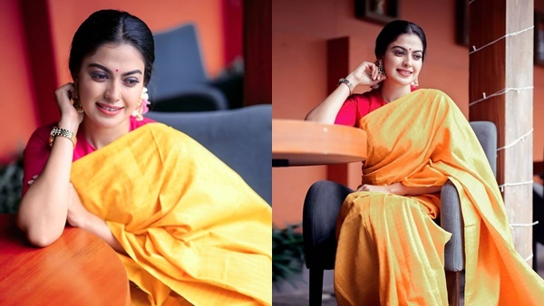 മഞ്ഞക്കോടിയുടുത്ത് മഞ്ഞക്കിളി പോലെ അനുശ്രീ: വൈറലായി പുതിയ ഫോട്ടോഷൂട്ട്