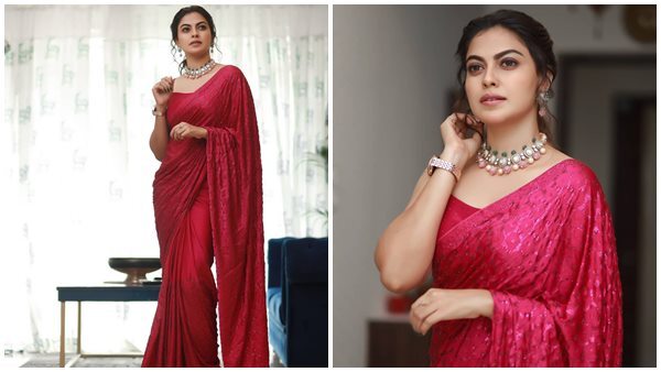 ചുവപ്പിനെന്തരൊഴക്, ചുവന്ന സാരിയിൽ സുന്ദരിയായി അനുശ്രീ, ചിത്രങ്ങൾ