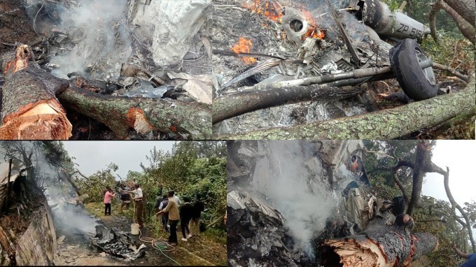 Army helicopter crashes at Coonoor at Nilgiris district in TN