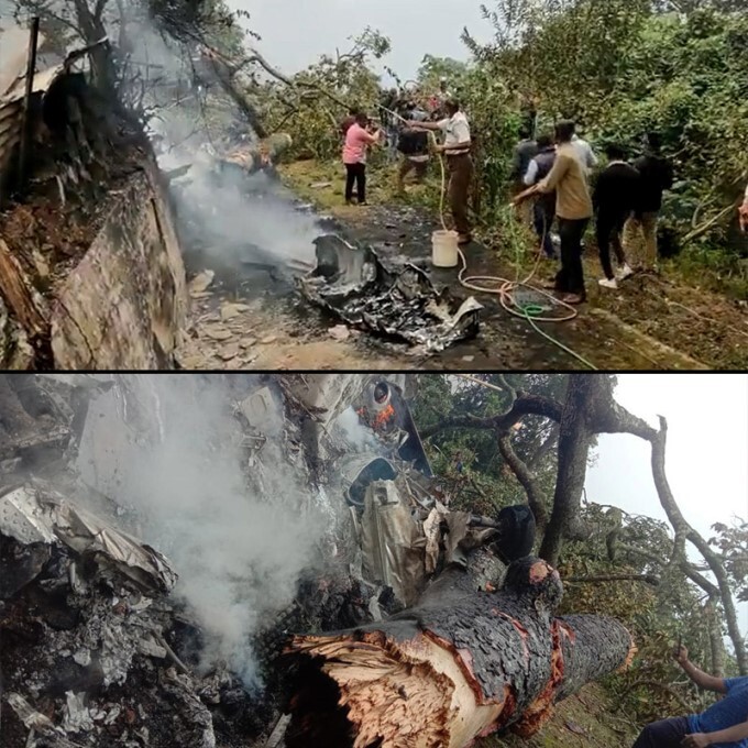Army helicopter crashes at Coonoor at Nilgiris district in TN