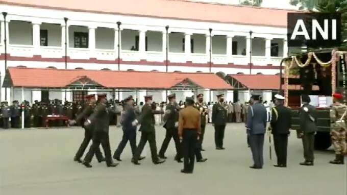 Mortal Remains Of those who died in the military chopper crash brought to Madras Regimental Centre