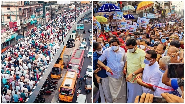 ഉല്‍സവ ലഹരിയില്‍ എടപ്പാള്‍; ഇനി യാത്ര മുകളിലൂടെ... ആവേശം വിതറി നേതാക്കള്‍- ചിത്രങ്ങള്‍ കാണാം