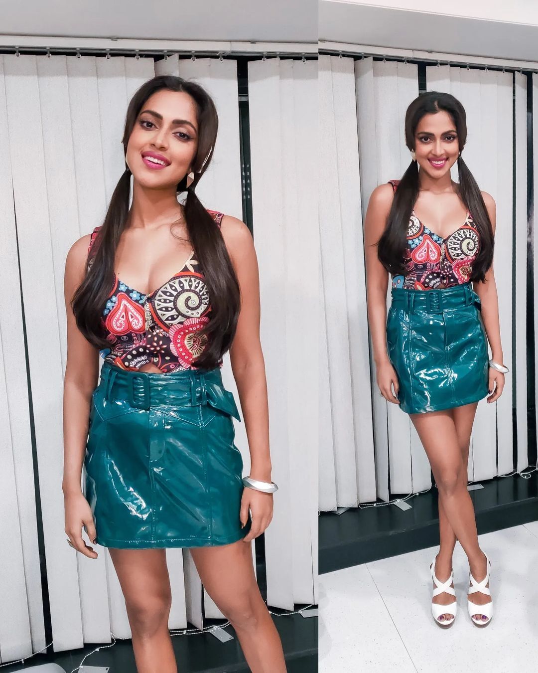 സ്കേർട്ട് അണിഞ്ഞ് അതി സുന്ദരിയായി അമല; കൂടെ സാരിയിലും: വൈറലായി ചിത്രങ്ങള്‍