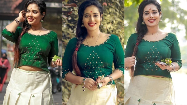 ഇത് തനിനാടന്‍ ലുക്ക്: പിറന്നാള്‍ ദിനത്തില്‍ അമ്പലത്തില്‍ പോയി വരുന്ന രമ്യ പണിക്കർ, വൈറല്‍ ചിത്രങ്ങള്‍ 