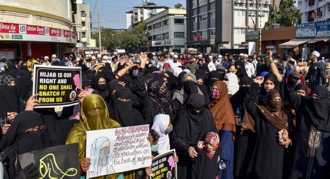 Protest Against Hijab Restrictions In Karnataka Across India, 12/02/2022