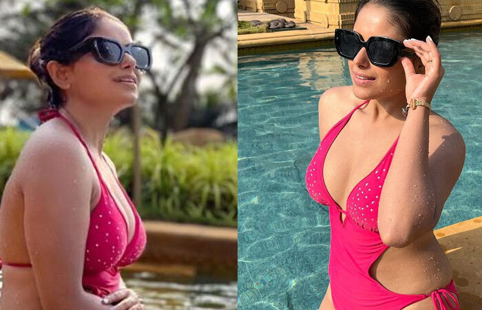 PHOTOS : பிகினி உடையில் கவர்ச்சி குளியல்.. நீச்சல் குளத்தில் ஆட்டம் போட்ட சினேகா பால்... பதறவைக்கும் அசத்தல் போட்டோஸ்! 