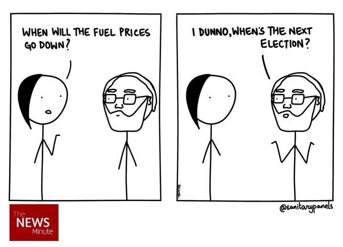 Cartoons On Fuel Price Hike In India