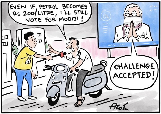 Cartoons On Fuel Price Hike In India
