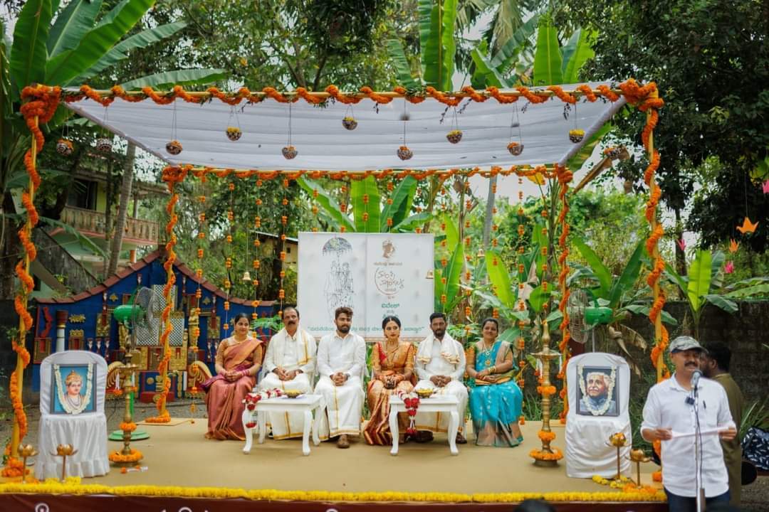 ಚಿತ್ರಗಳು; ಮಂಗಳೂರು ಜೋಡಿಯ ಮಂತ್ರ ಮಾಂಗಲ್ಯ ವಿವಾಹ 