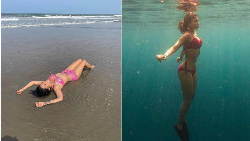 गोवा के बीच पर पिंक बिकनी में दिखीं अजय देवगन की ऑफस्क्रीन वाइफ श्रेया, देखें बोल्ड तस्वीरें