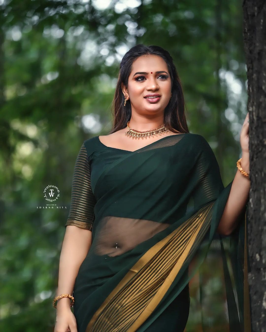 സാരിയില്‍ മിന്നിത്തിളങ്ങി കുടുംബവിളക്കിലെ 'വേദിക': വൈറലായി ശരണ്യയുടെ ചിത്രങ്ങള്‍