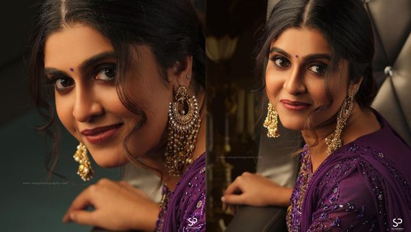 'എന്തൊരു നോട്ടമാണിത്, ബോളിവുഡ് സുന്ദരി പോലെ...' വയലറ്റിൽ തിളങ്ങി രസ്ന പവിത്രൻ