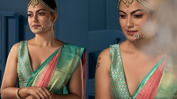 ഇതല്‍പ്പം വെറൈറ്റി ലുക്ക്; സാരിയില്‍ തിളങ്ങി അനുശ്രീ, പുതിയ ചിത്രങ്ങള്‍ വൈറല്‍