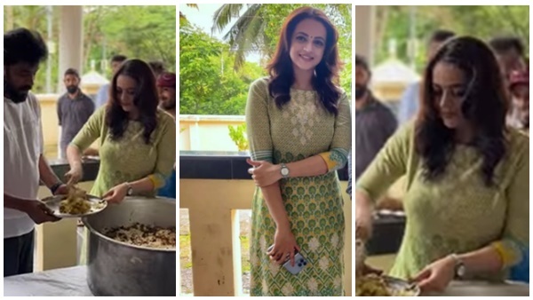  ബിരിയാണി വിളമ്പി ഭാവന..കൈയ്യടിച്ച് ഷറഫുദ്ദീൻ..വൈറലായി വിഡിയോയും ചിത്രങ്ങളും