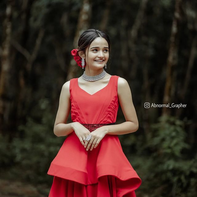 ചിരിയാണ് സാറെ മെയിന്‍...സ്ലീവ് ലെസ് ഫ്രോക്കില്‍ തിളങ്ങി മീനാക്ഷി, കിടിലന്‍ ചിത്രങ്ങള്‍