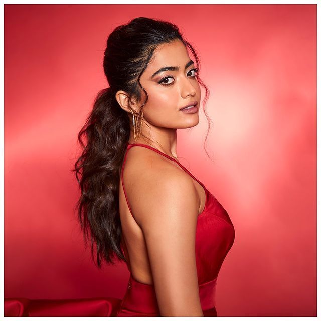 Actress Rashmika Mandanna shares her sizzling photos in red gown on instagram