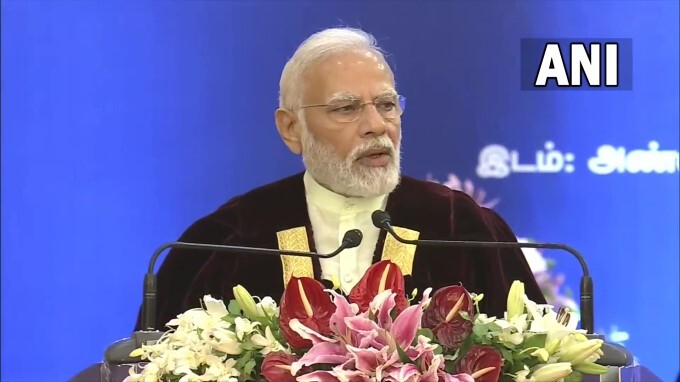 PM Modi during 42nd convocation ceremony at Anna University.