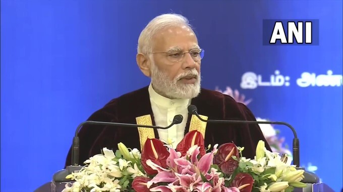 PM Modi during 42nd convocation ceremony at Anna University.