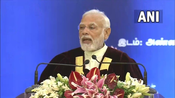 PM Modi during 42nd convocation ceremony at Anna University.