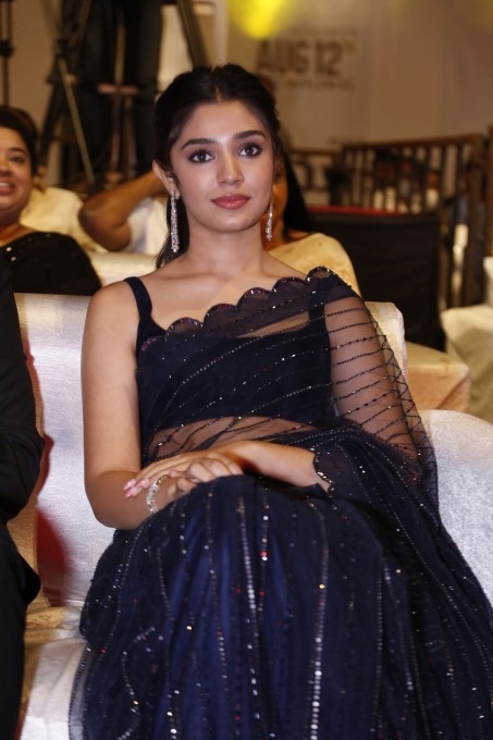 Tollywood Actress Krithi Shetty Looks Beautiful in a Black Saree