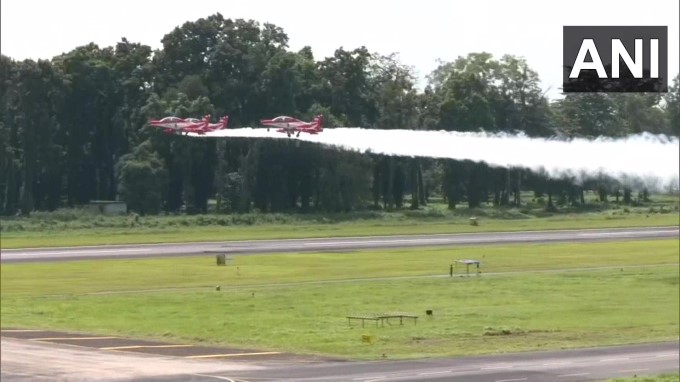 Air show conducted by IAF’s Surya Kiran Aerobatic Display Team