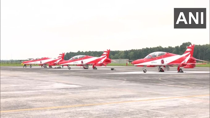 Air show conducted by IAF’s Surya Kiran Aerobatic Display Team