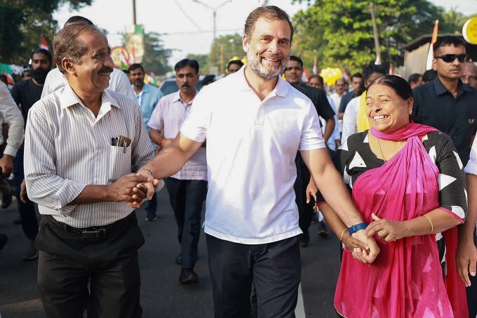 Congress Leader Rahul Gandhi during Bharat Jodo Yatra In Ernakulam