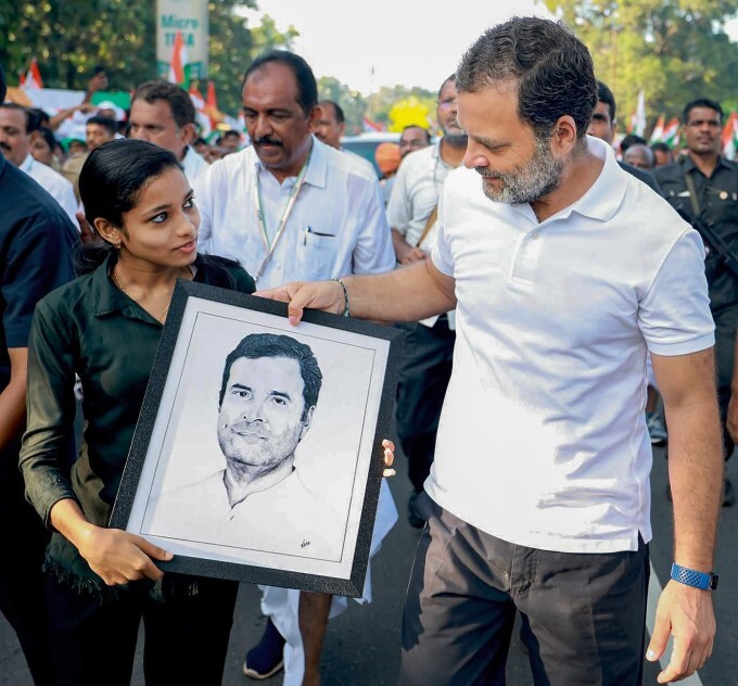 Congress Leader Rahul Gandhi during Bharat Jodo Yatra In Ernakulam