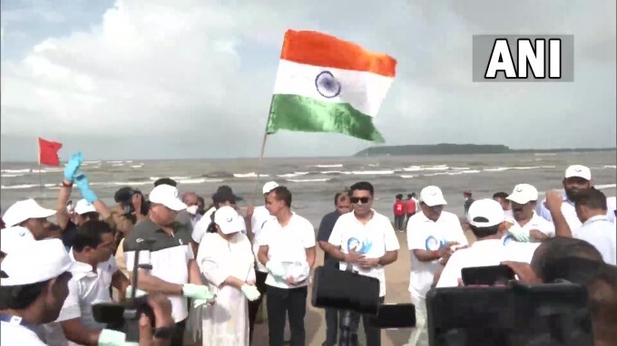 Goa CM Pramod Sawant And Union Minister During Clean Coast, Safe Sea